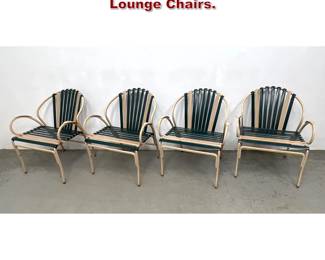 Lot 1556 Set 4 Brown Jordan Garden Strap Lounge Chairs. 