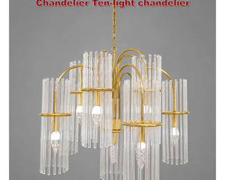 Lot 1298 GAETANO SCIOLARI Glass Rod Chandelier Tenlight chandelier 