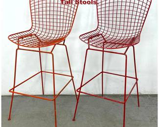 Lot 1423 Pair Bertoia Wire Mesh Bar Stools. Tall Stools. 