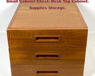 Lot 1310 Danish Modern Teak 3 Drawer Small Cabinet Chest. Desk Top Cabinet. Supplies Storage.