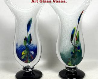 Lot 1487 Artist signed Possibly Lee Gordley Art Glass Vases. 