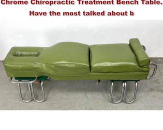 Lot 1396 Really Funky Green Vinyl and Chrome Chiropractic Treatment Bench Table. Have the most talked about b