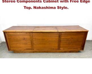 Lot 1201 Vintage Custom Studio Made Stereo Components Cabinet with Free Edge Top. Nakashima Style.