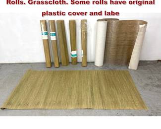 Lot 1496 Full and Partial BEACON Wallpaper Rolls. Grasscloth. Some rolls have original plastic cover and labe