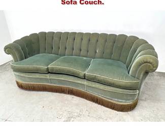 Lot 1328 Art Deco Mohair Channel Back Sofa Couch. 