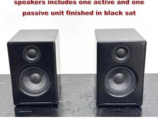 Lot 1621 Audioengine 2 A2 bookshelf speakers includes one active and one passive unit finished in black sat