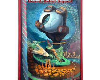 Lot 1450 Rabock 76 Surreal Painting on Board. Artist Signed 