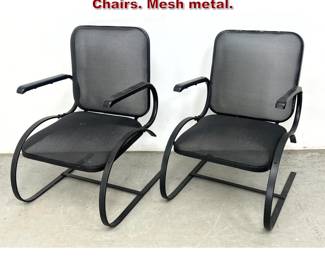 Lot 1530 Pr Louis Zerbee Texteel Lounge Chairs. Mesh metal.