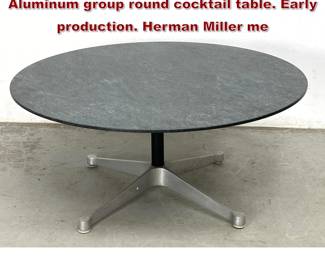 Lot 1355 Rare Eames for Herman Miller Aluminum group round cocktail table. Early production. Herman Miller me