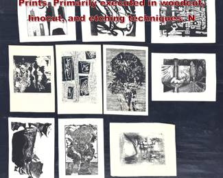 Lot 1317 10pcs German Expressionist Prints. Primarily executed in woodcut, linocut, and etching techniques. N