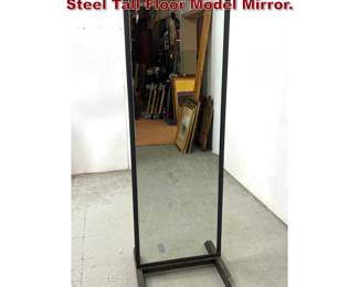 Lot 1292 Industrial Custom Made I Beam Steel Tall Floor Model Mirror.