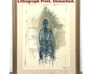 Lot 1463 Large Alberto Giacometti Lithograph Print. Unmarked. 
