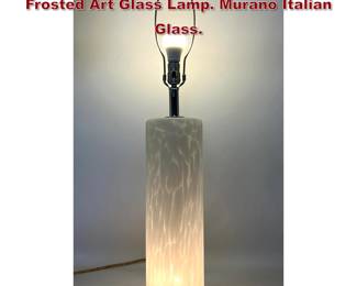Lot 1294 70s Vintage Mid Century Laurel Frosted Art Glass Lamp. Murano Italian Glass. 