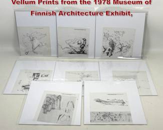 Lot 1214 8 8 Alvar Aalto Limited Edition Vellum Prints from the 1978 Museum of Finnish Architecture Exhibit, 