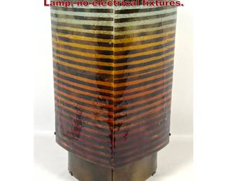 Lot 1326 Striped Arch Panel Art Glass Glass Lamp, no electrical fixtures.