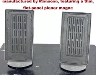 Lot 1611 Pair of desktop computer speakers manufactured by Monsoon, featuring a thin, flatpanel planar magne