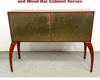 Lot 1252 Dialogica, New York Quilted Metal and Wood Bar Cabinet Server. 