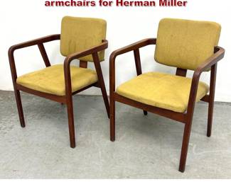 Lot 1364 Pair George Nelson Model 4663 armchairs for Herman Miller