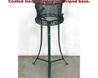 Lot 1554 Vintage Garden Planter on Stand. Coated mesh Planter and Tripod base. 