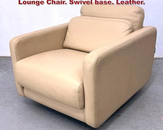 Lot 1384 Roche Bobois Oversized Club Lounge Chair. Swivel base. Leather. 