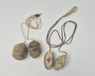 Native Fur & Beaded Decorative Tassels