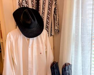 Vintage Men's Western Wear, Cowboy Boots and hat