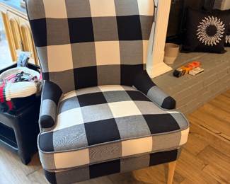Black and White plaid accent chair