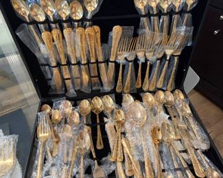 Gold Plated Vintage Flatware in case