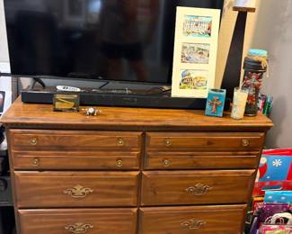 MCM Dresser, Sony Sound Bar Samsung TV