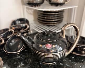 Mid Century Hand Painted Deco Tea Set