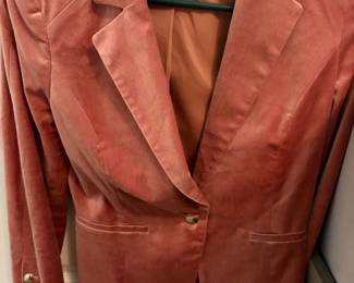 Velour White House Black Market Pink Jacket