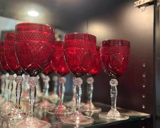 Cristal D'Arques Durand Ruby Red Wine Glasses
