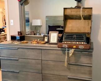 Matching Dresser and mirror, Antique Accordion