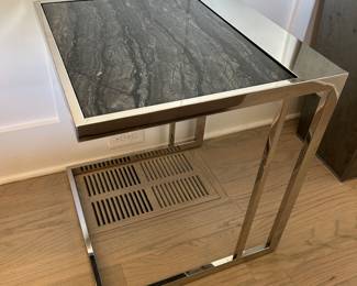 End / Pull Up Table - Black Stone and Chrome