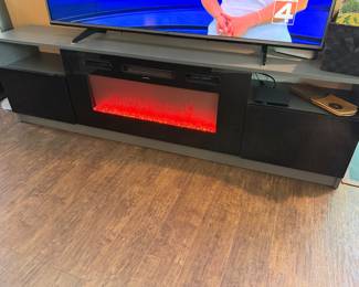Sleek, modern electric fireplace