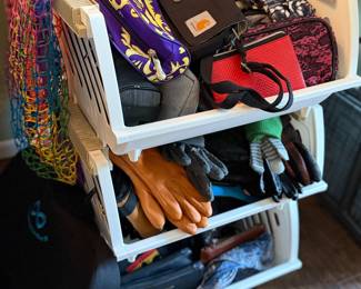 Gloves, scarves, purses