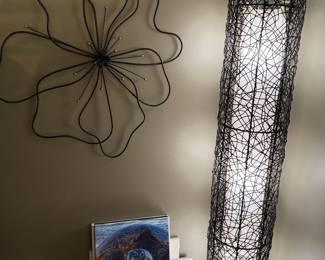 Unique floor lamp, wall art, canvas