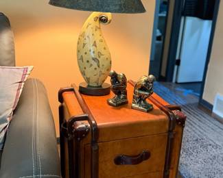 Vintage style luggage end table