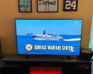 Smart TV, electric fireplace with multiple colors