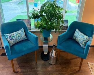 Beautiful Robins egg blue accent chairs