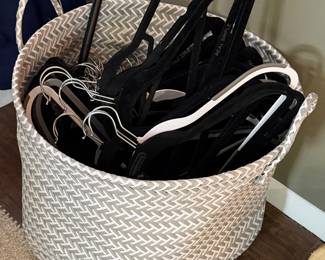 Storage basket, hangers