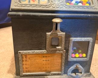 Cast iron gumball slot machine