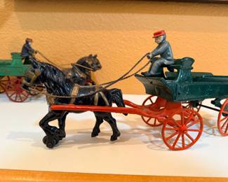 Cast iron horse and cart