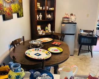 Unique home decor, shelving tables, and art