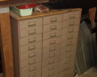 Vintage Nuts & Bolts Metal Cabinet