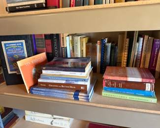 Books upstairs/closer look