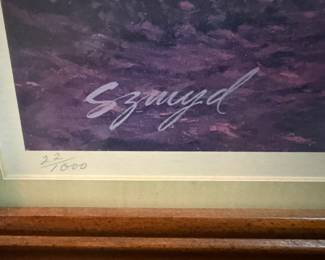 Artist signature and number