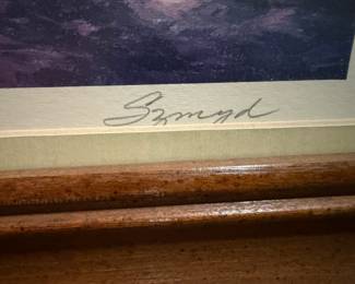 Artists signature in pencil on mat