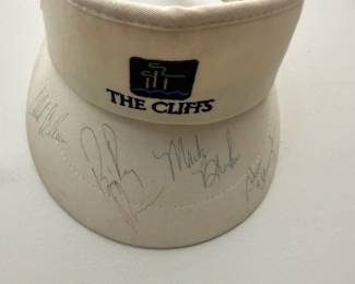 This visor was signed by Mark Brooks and Steve Elkington at the same event.