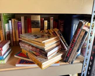 Books upstairs/closer look